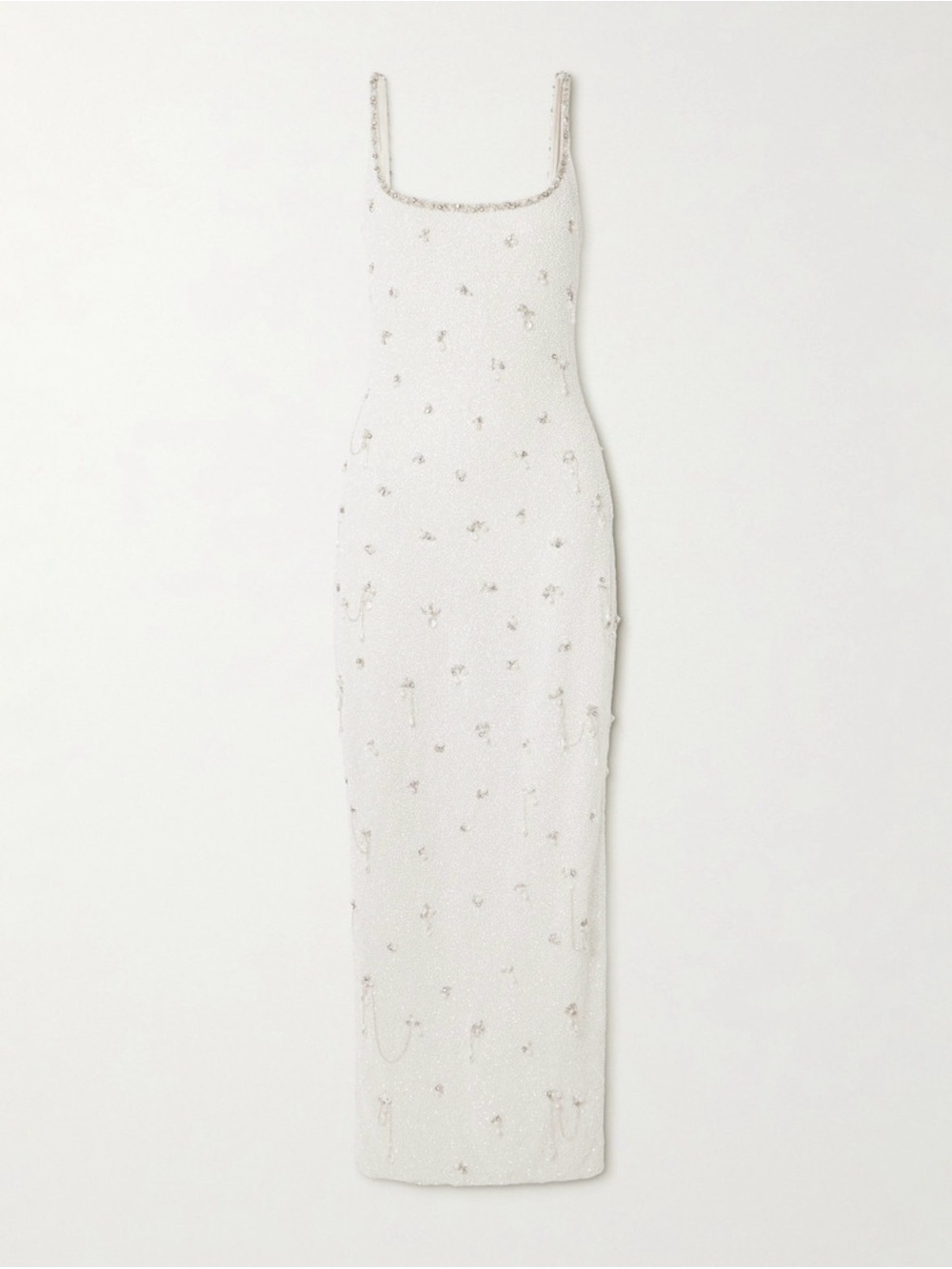 Clio Peppiatt droplet embellished beaded stretch tulle gown